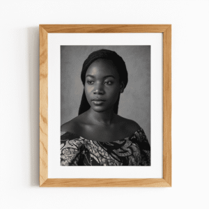 Black & White Photo Frame — 18×24 Print in 22×28 Oak Frame
