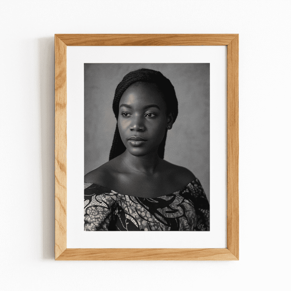 Black & White Photo Frame Print Black & White Photo Frame — 18×24 Print in 22×28 Oak Frame
