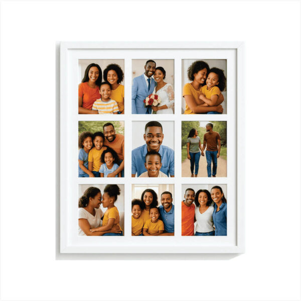 Family Photo Collage Frame in Lagos Nigeria — 9×4×6 Photos in 16×20 White Frame