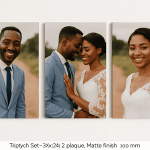 Triptych Photo Plaque Set — 3×(16″×24″) Matte