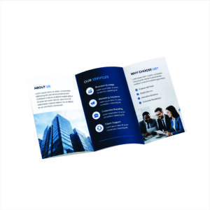 Professional brochure printinag in Nigeria with premium bi-fold and tri-fold brochure designs