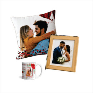 Valentine's Pillow, Mug & Acrylic Photo Plaque Gift Set | Personalized Valentine's Gifts Nigeria