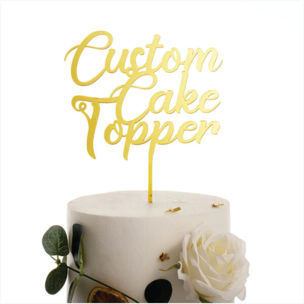Personalized Gold Acrylic Cake Topper | Custom Wedding & Birthday Cake Toppers in Nigeria