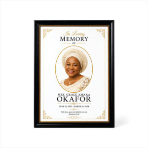 Memorial Photo Frames | Custom Funeral Portrait Frames in Nigeria