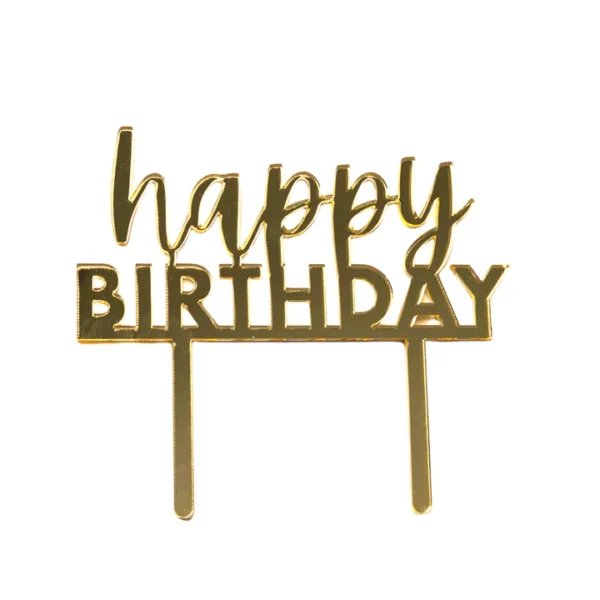 wedding-happy-birthday-acrylic-cake-topper Personalized Gold Acrylic Cake Topper | Custom Wedding & Birthday Cake Toppers in Nigeria