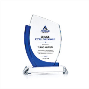 Blue Shadow Crystal Award Plaque | Custom Corporate Awards