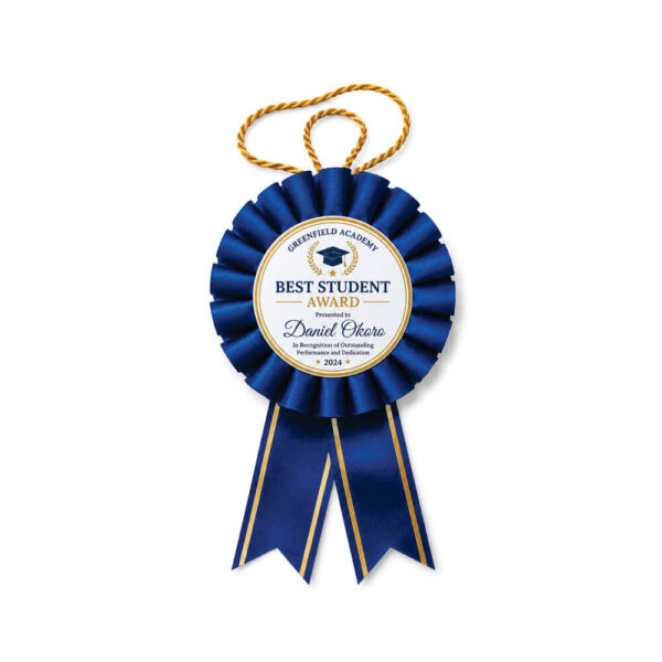 Custom Rosette Award Ribbon | Personalized Award Rosettes