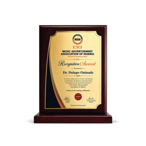 Custom Wooden Award Plaque Personalized Wooden Award Plaque in Nigeria | Custom Recognition Awards