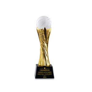Gold Pillar Crystal Ball Trophy