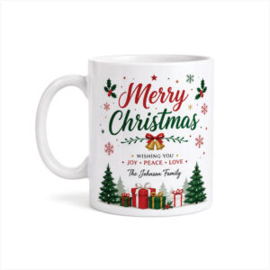 Personalized Christmas Mug in Nigeria with festive custom design by JaraPrint